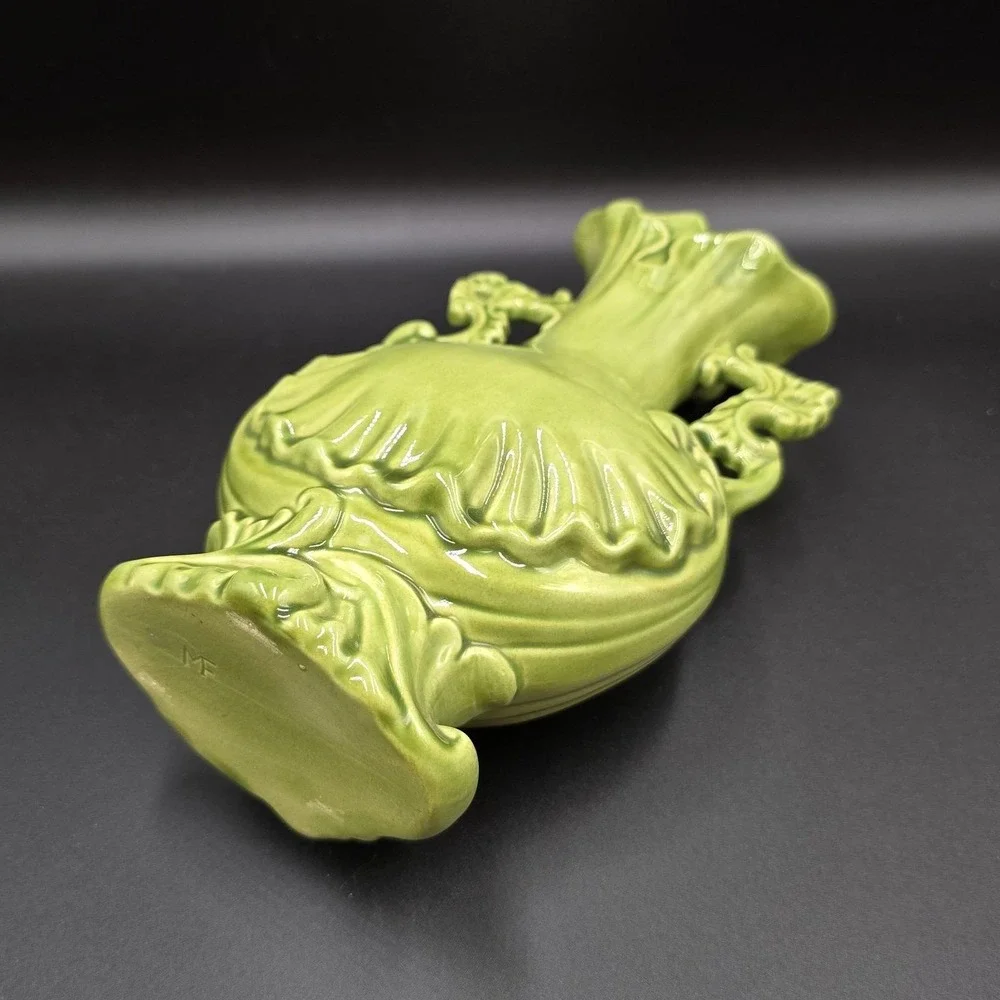 Handmade‎ Green Art Pottery Vase 9
